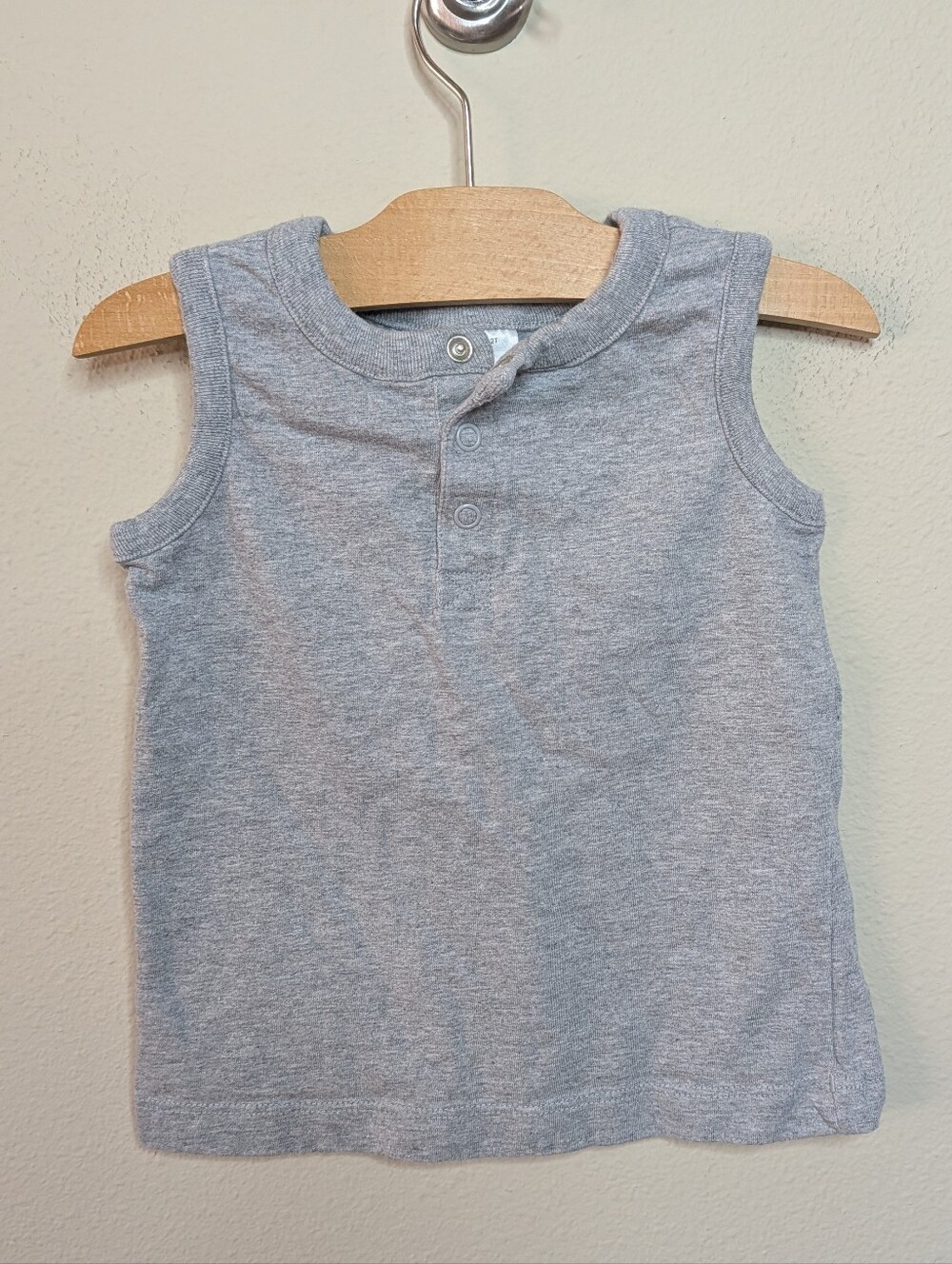 Hanna Andersson Grey Henley Tank Top Organic Cotton 2T